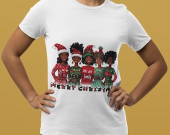 Christmas Family T-Shirt: Santa Hat Women's Holiday Tee