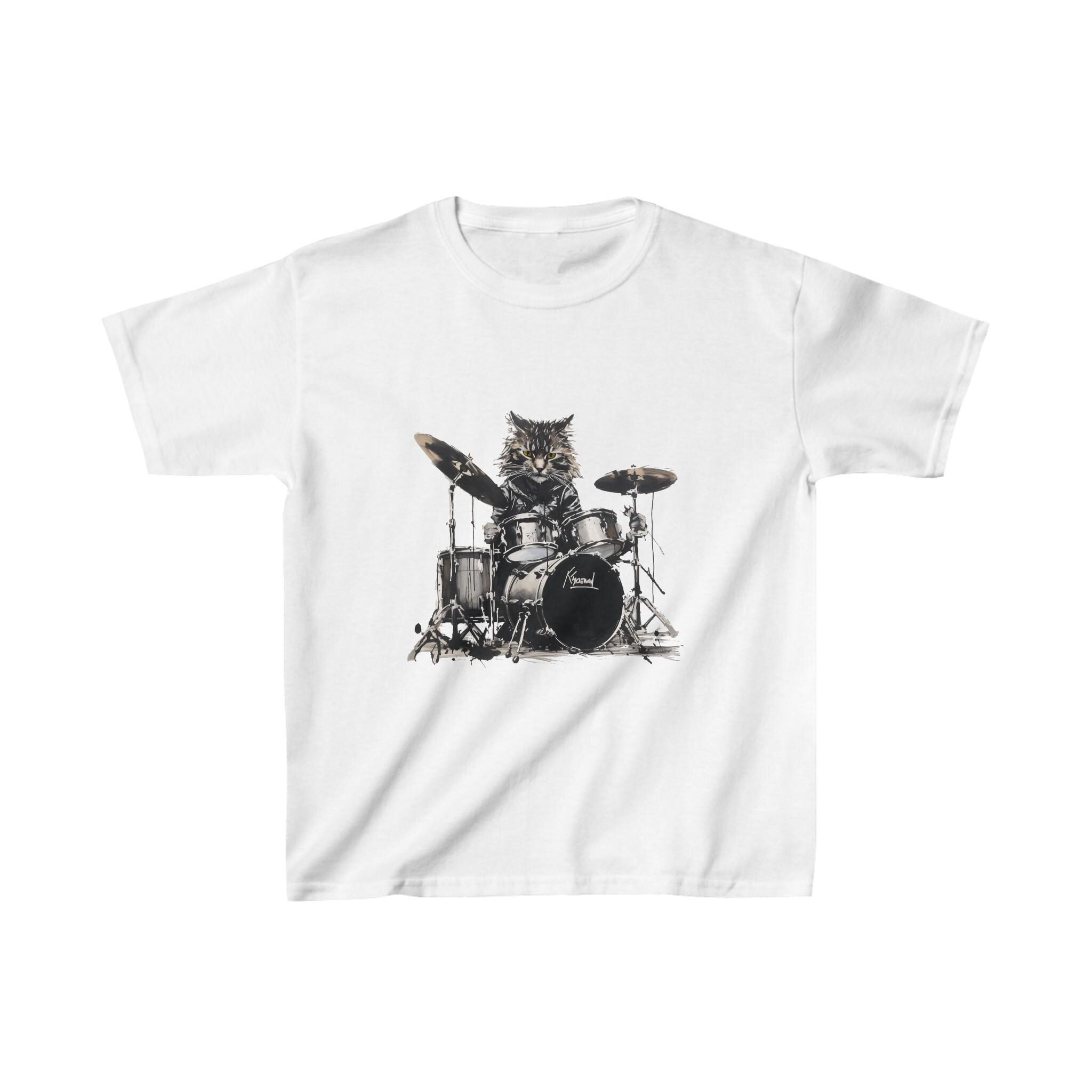 Kids Rock 'n' Roll Cat T-shirt: Funny Drummer Kitten Tee - Etsy
