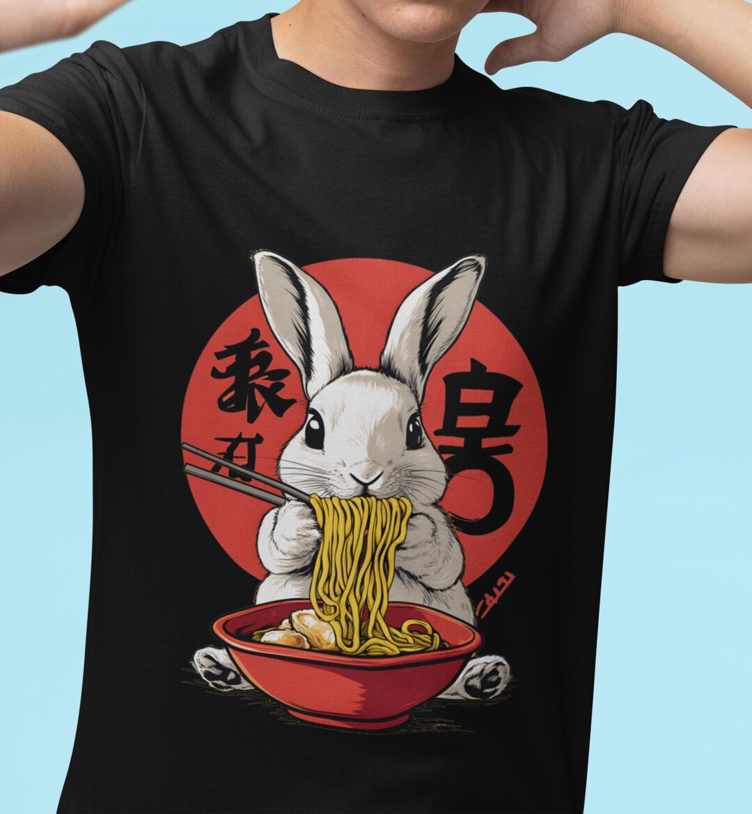 Retro Rabbit Ramen T-shirt: Funny Foodie Gift - Etsy