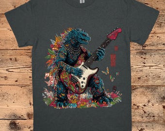 Godzilla Guitar T-Shirt: Music Lover Dinosaur Tee