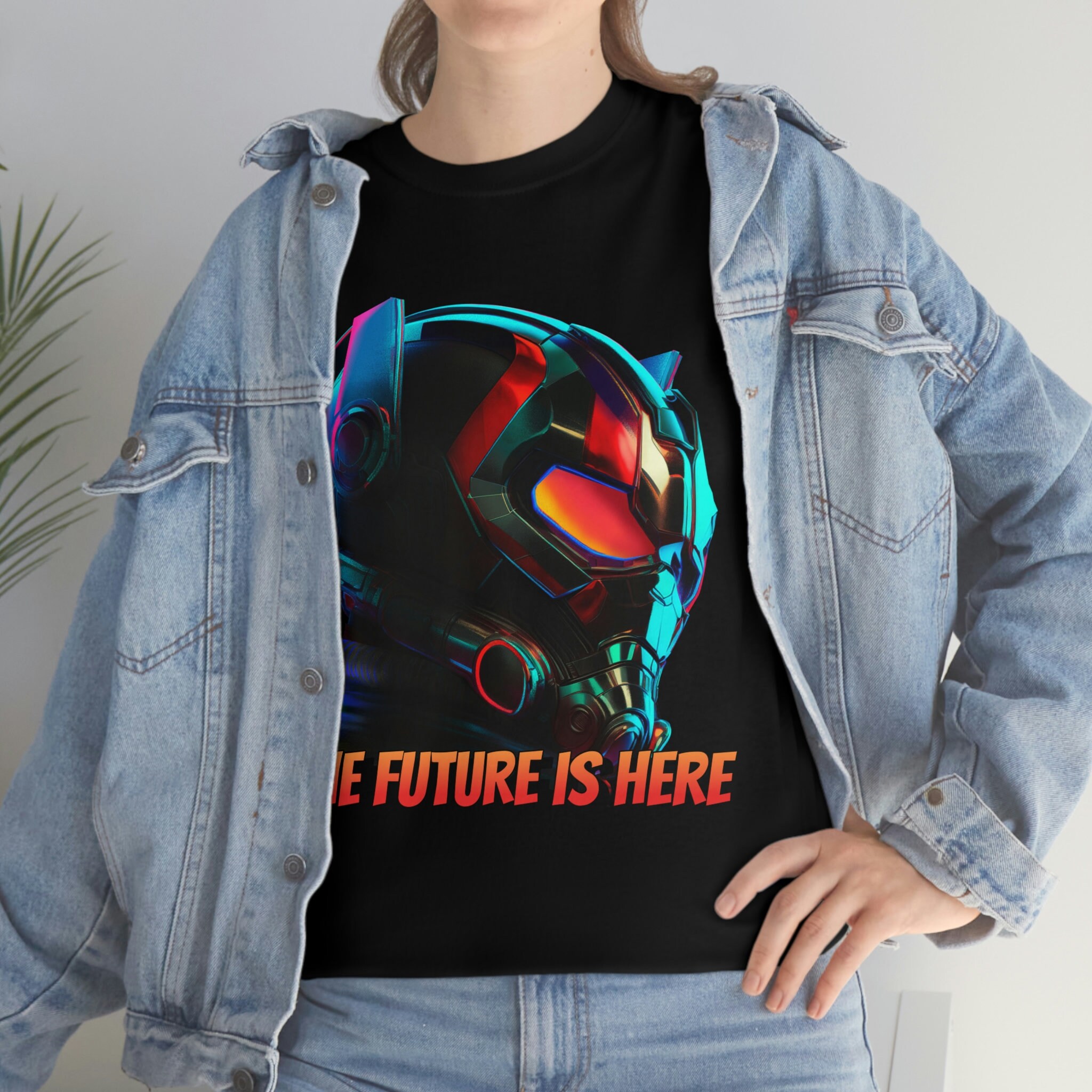 Discover The future is here black Unisex Heavy Cotton Tee t shirt