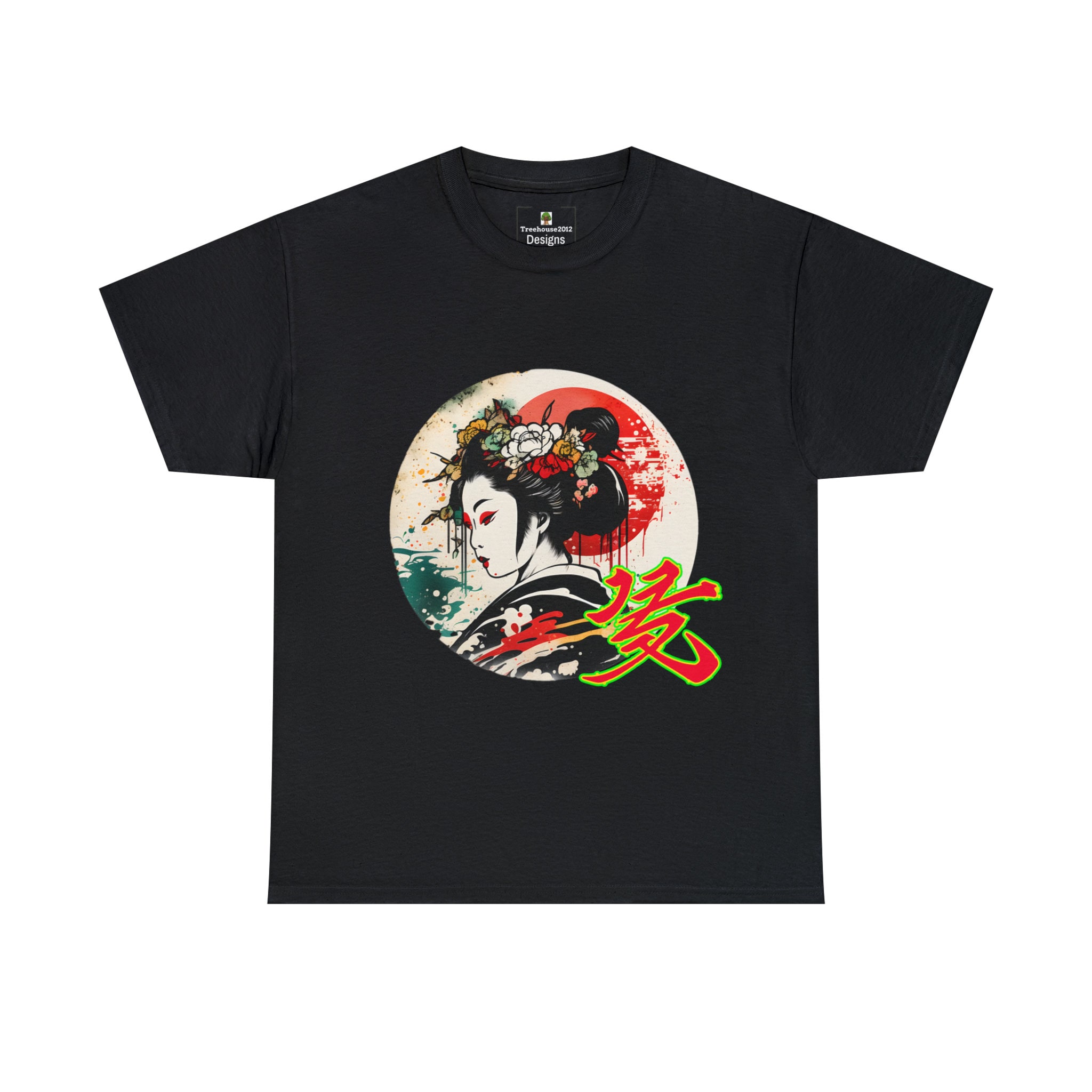 Vintage 80s Geisha Girl T-shirt: Japanese Ink Splash Design - Etsy