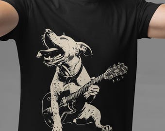 Rock Dog Guitar T-Shirt: Funny Musician Pet Tee