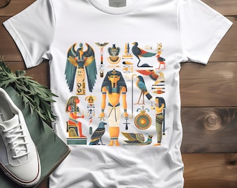 Egyptian t-shirt tee, hieroglyphs shirt, goddess tshirt, Ancient Mystery top,