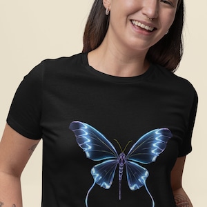 Blue Butterfly Organic Cotton T-Shirt: Eco-Friendly Insect Tee