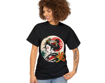 Vintage 80s Geisha Girl T-shirt: Japanese Ink Splash Design - Etsy