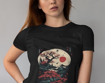 Lotus leaf t-shirt Unisex Heavy Cotton Tee, Embrace Tranquil Beauty in Style, Ancient art Japanese aesthetics fashion, great gift