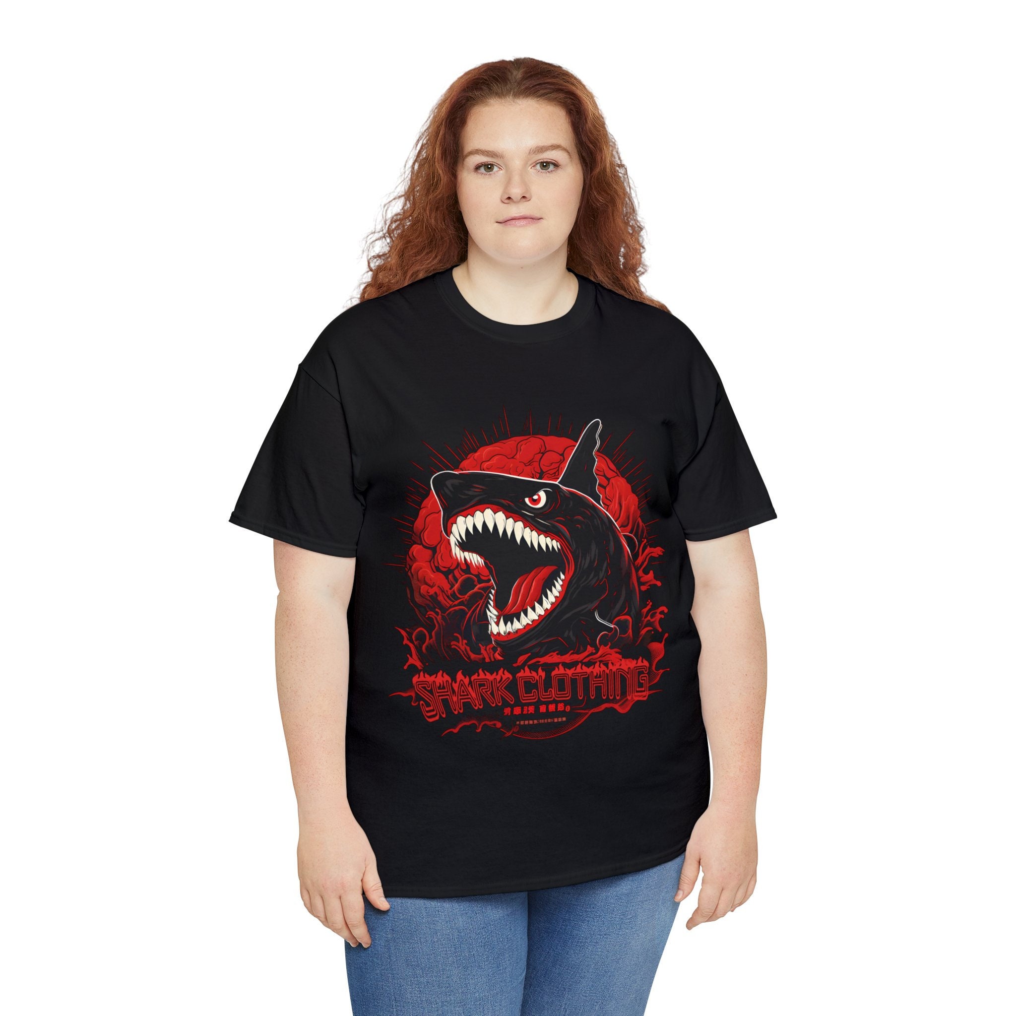 Japanese Shark T-shirt: Retro Kanji Streetwear Tee - Etsy