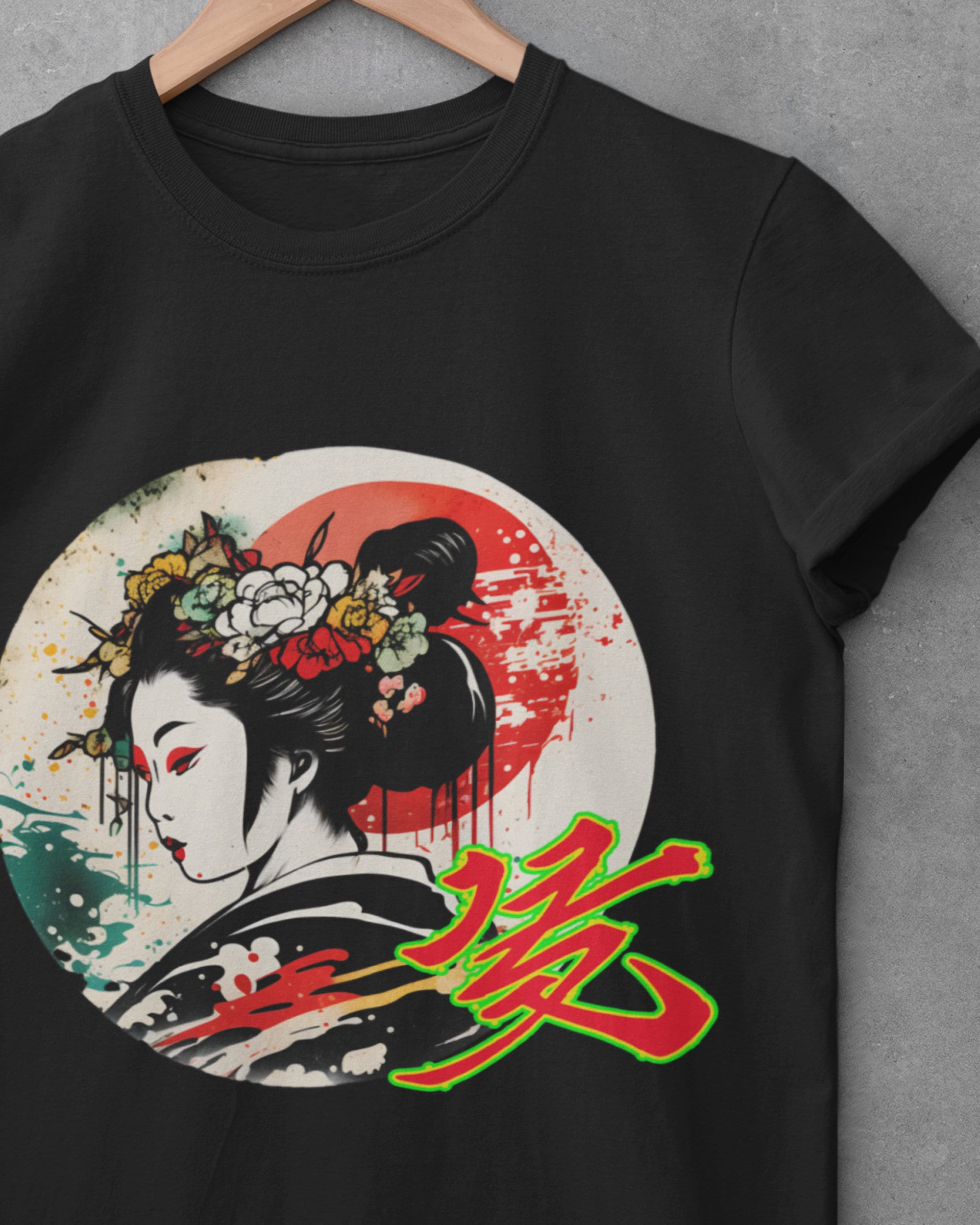 Vintage 80s Geisha Girl T-shirt: Japanese Ink Splash Design - Etsy