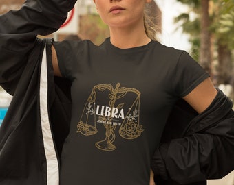 Libra Zodiac T-Shirt: Scales, Justice & Truth Design