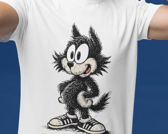 Catitude Cartoon Cat T-Shirt, Unisex Graphic Tee