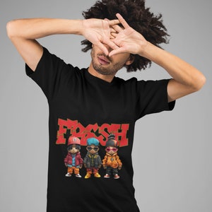 Camiseta de hip hop, Camiseta unisex Heavy Cotton, camiseta estilo anime, Camisa fresca urbana, Camiseta con letras Graffiti, top de moda streetwear, regalo