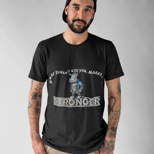 Camiseta motivacional de rinoceronte, camiseta de entrenamiento fitness