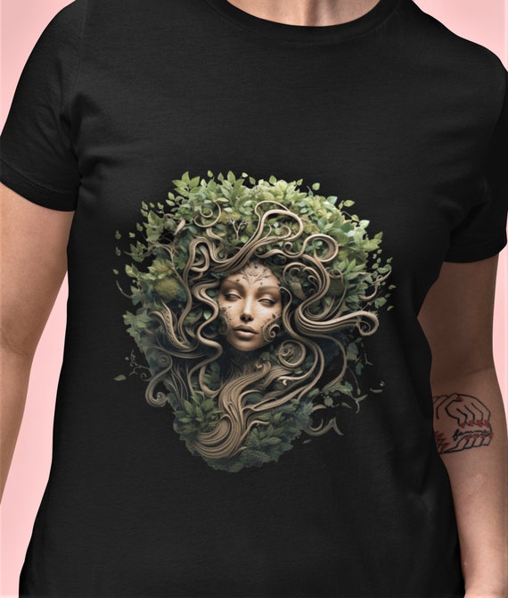 Tree Goddess T-Shirt: Organic Cotton, Earth-Inspired Design
