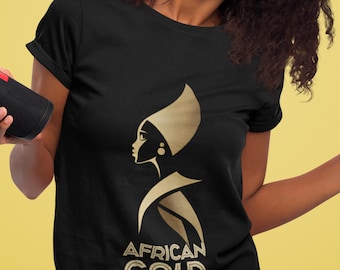 Mama Africa Gold Graphic Tee: Cultural Heritage Unisex T-Shirt