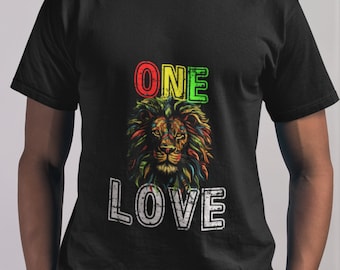 Rasta Lion T-Shirt: One Love Reggae Tee