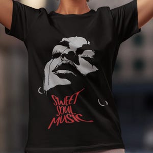 Sweet Soul Music T-shirt: Retro Funk Afro Lady Tee
