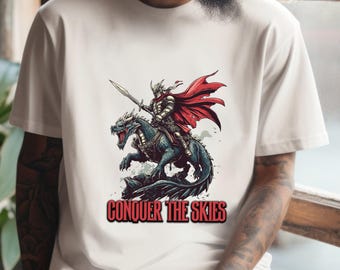 Dragon Knight T-Shirt: Bold Cartoon Fantasy Art Tee