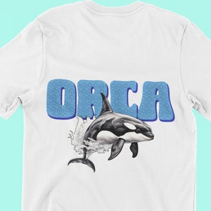 Orca t-shirt, Unisex Heavy Cotton Tee, Killer whale shirt, Blue sea print tee, Marine life t shirt, Orca shirt, Wildlife custom tshirt
