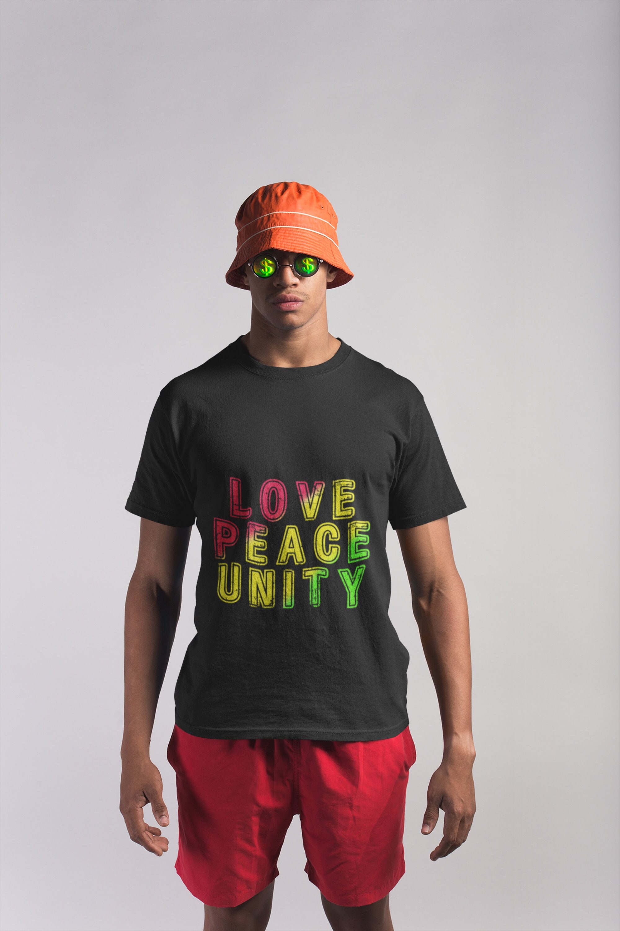 Rasta Colours T-shirt: Love Peace Unity, Jamaica Tee - Etsy
