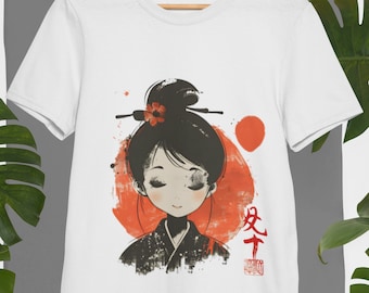 Anime Geisha Girl T-Shirt: Japanese Streetwear Tee