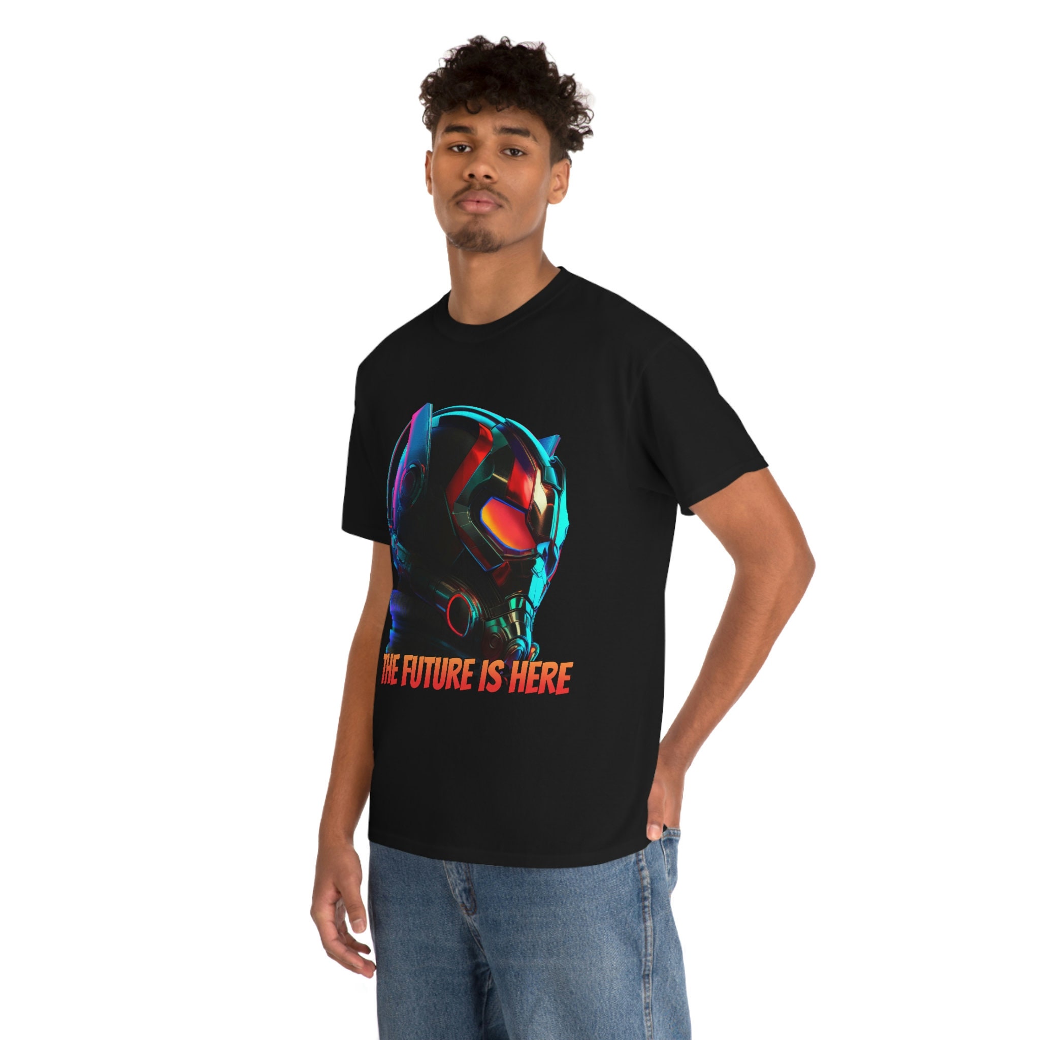 Discover The future is here black Unisex Heavy Cotton Tee t shirt