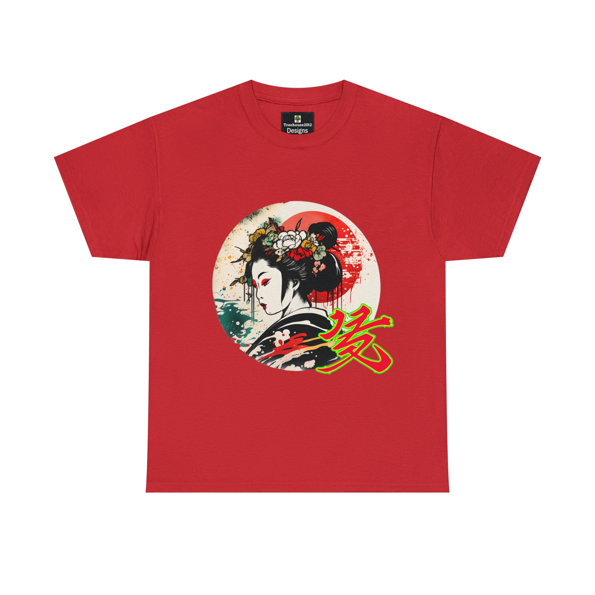 Vintage 80s Geisha Girl T-shirt: Japanese Ink Splash Design - Etsy