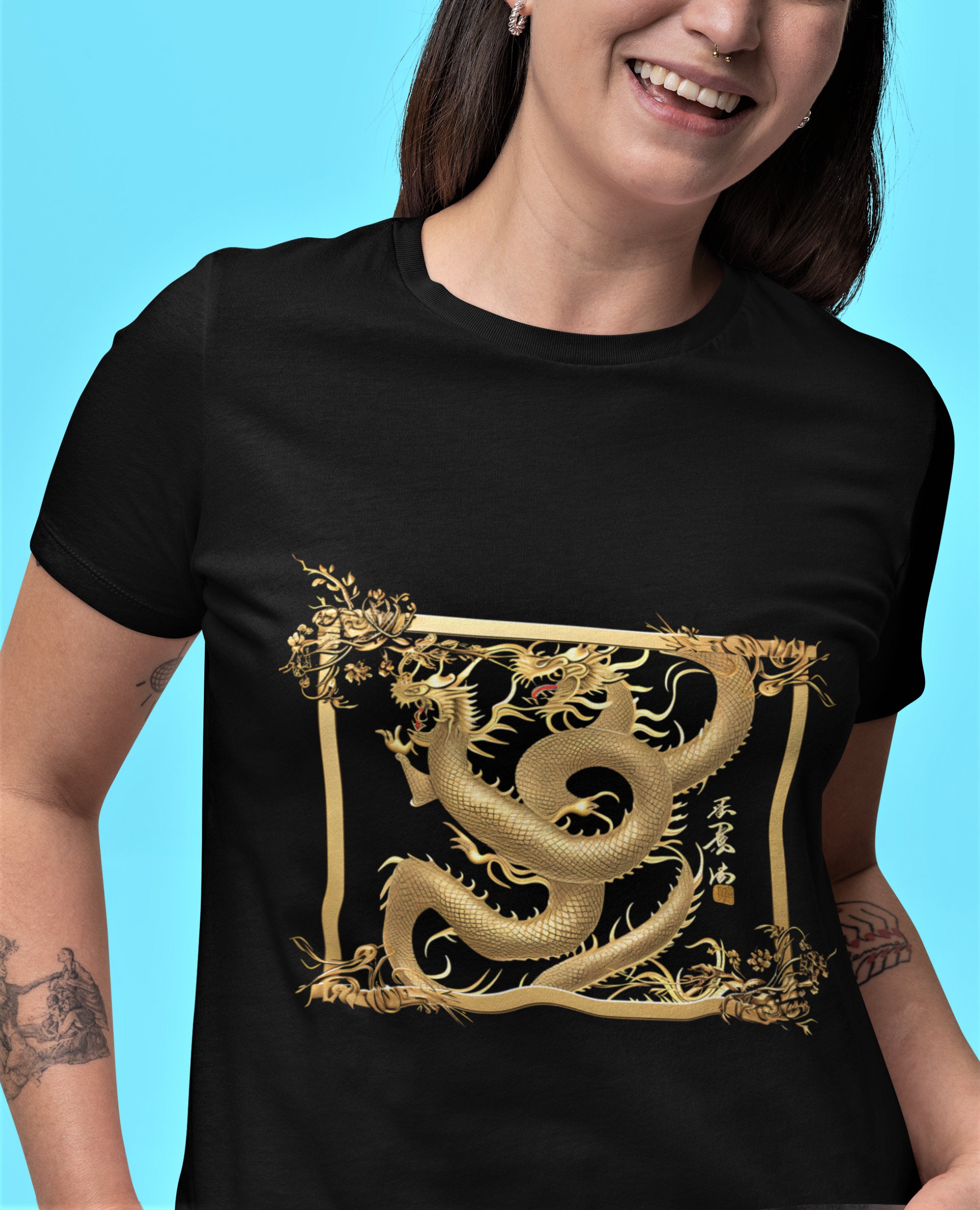 Golden dragon t shirt 2025