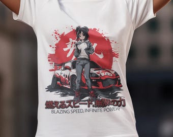 Retro Anime Car Graphic T-Shirt: 90s Style Streetwear Tee