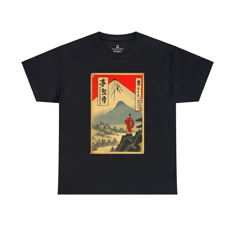 Japanese Vintage Tshirt, Unisex Heavy Cotton Tee, Comic Book Design Shirt, Samurai T Shirt