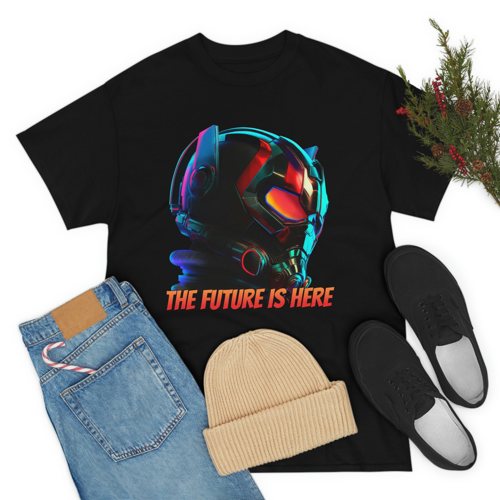 Discover The future is here black Unisex Heavy Cotton Tee t shirt