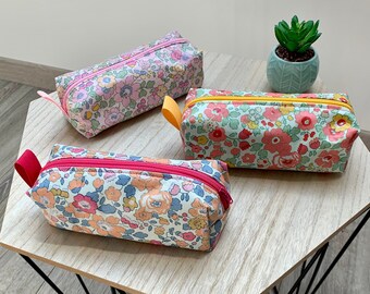 Pencil or makeup bag in Liberty coated For women and girls, Wiltshire, Betsy