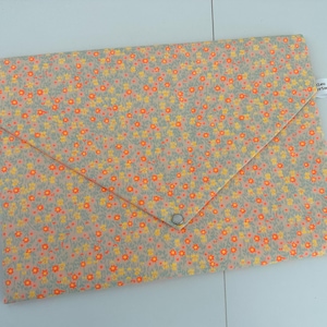 Pochette / housse ordinateur en coton Petit Pan , molletonnée , molletonnée, doublée. Pochette tablette, rangement, pochette de sac
