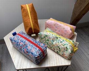 Rectangular coated fabric pencil case