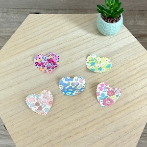 Toppe Liberty Heart, termoadesive, facili da installare, colore/dimensione a scelta. Per personalizzare/personalizzare capi di abbigliamento e accessori