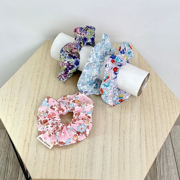 Elástico de cabelo com estampa Liberty, acessórios para cabelo, disponível em várias cores.