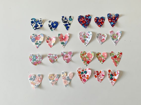 Liberty Heart Patches, Iron-on, Set of 3 Hearts of Different Sizes, Colors  of Your Choice 
