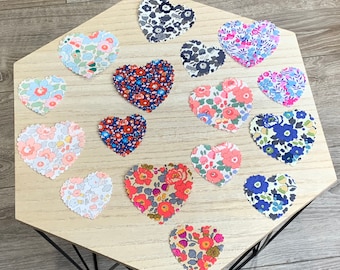 Parche termoadhesivo de corazón Liberty, modelo grande o pequeño, colores a elegir.