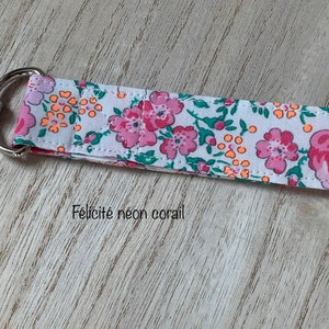 Liberty key ring for women Félicité néon corail