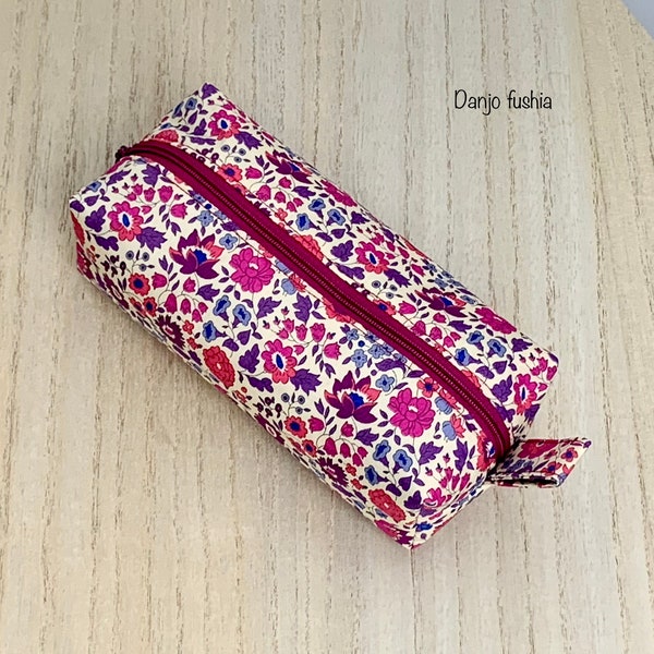 Trousse molletonnée en Liberty, doublée coton uni, Liberty Danjo