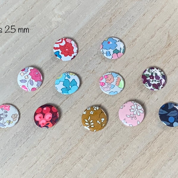 Badge 25 mm tissu Liberty