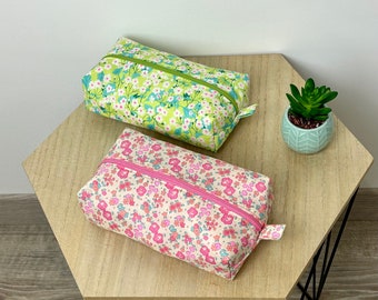 Liberty pencil case, padded, lined. Liberty neon exclusive. Colors of your choice. Makeup bag, travel bag, pencil case, etc.