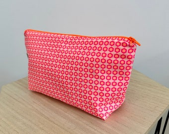 Toiletry bag, make-up... in cotton Petit Pan "Pink Mikko", fleece, lined. Gift idea