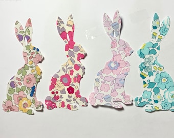 Parche termoadhesivo de conejo y lazo con estampado Liberty