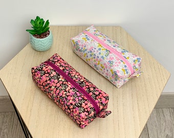 Fleece pencil case, lined, colors of your choice. Liberty, plain cotton lining