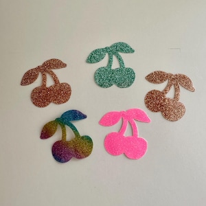 Iron-on patch in glittery iron-on Flex, easy to apply, choice of colors, cherry pattern
