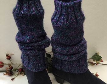 Knitted Leg Warmers- purple