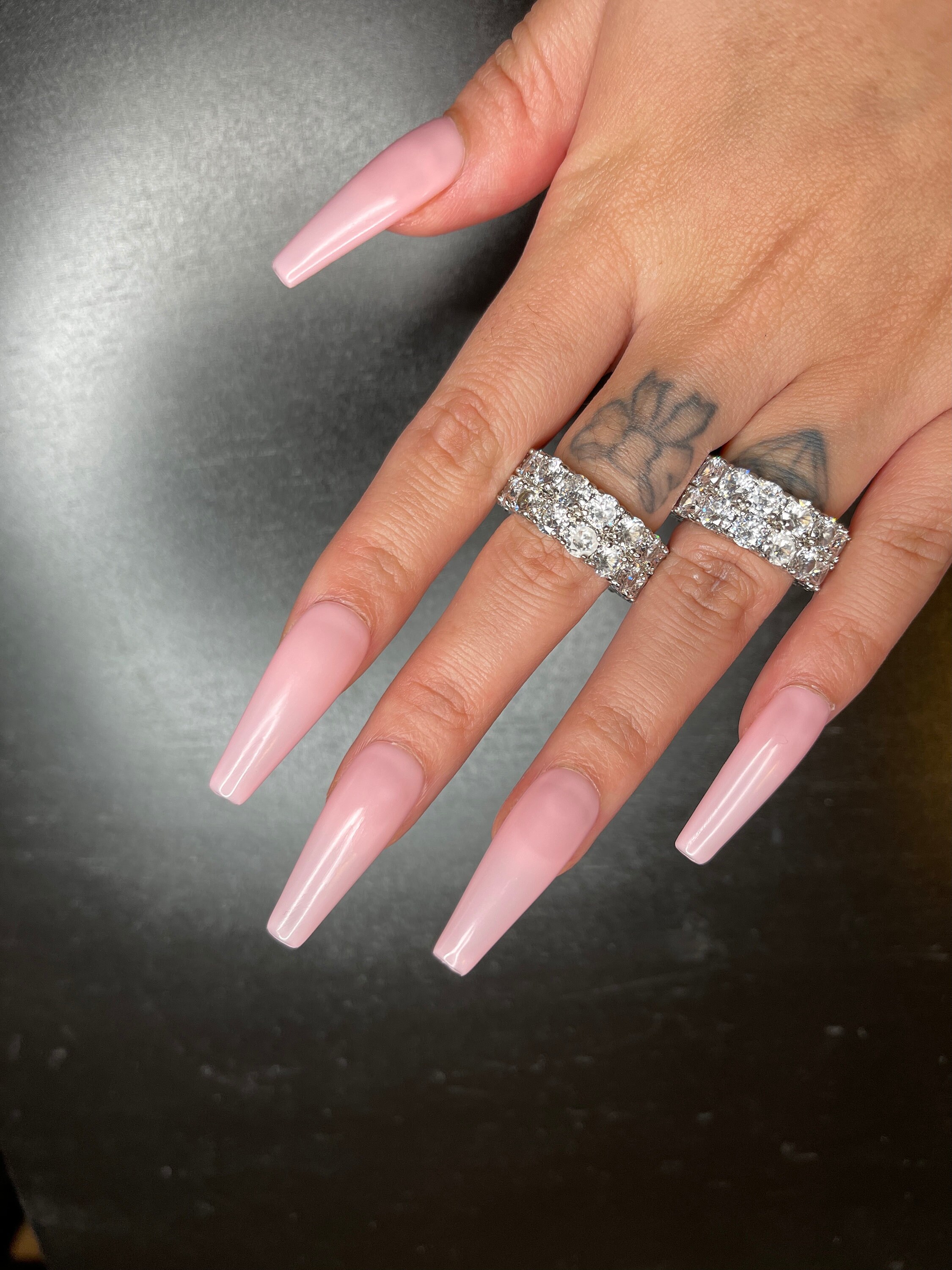 Sheer Bubblegum Pink Nails Long Coffin Press On - Etsy