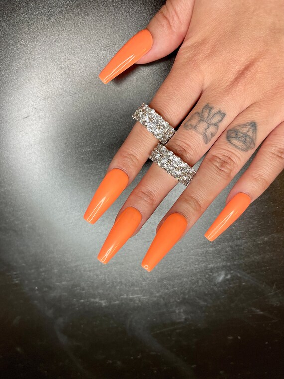 nail designs 2024 orange