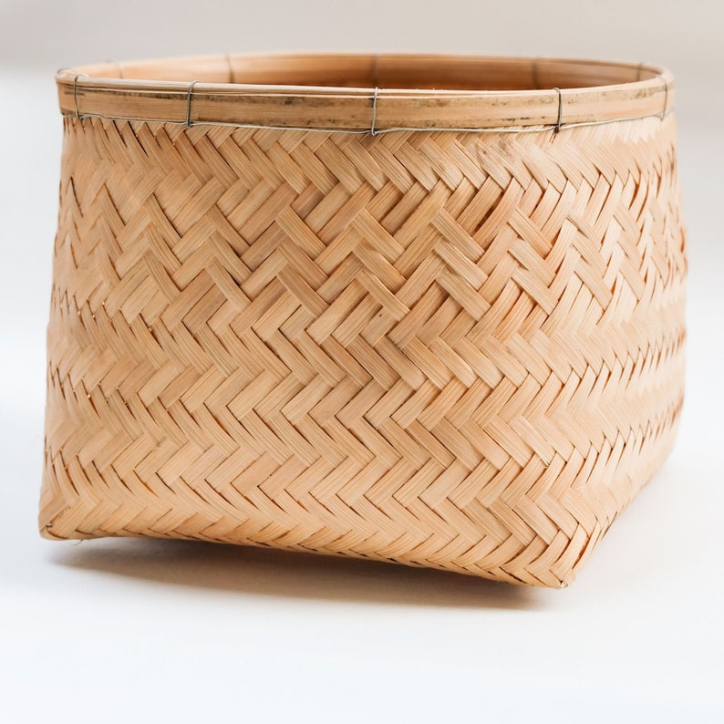 BAMBOO BASKET Bamboo Baskets Handmade Bamboo Baskets Home Etsy